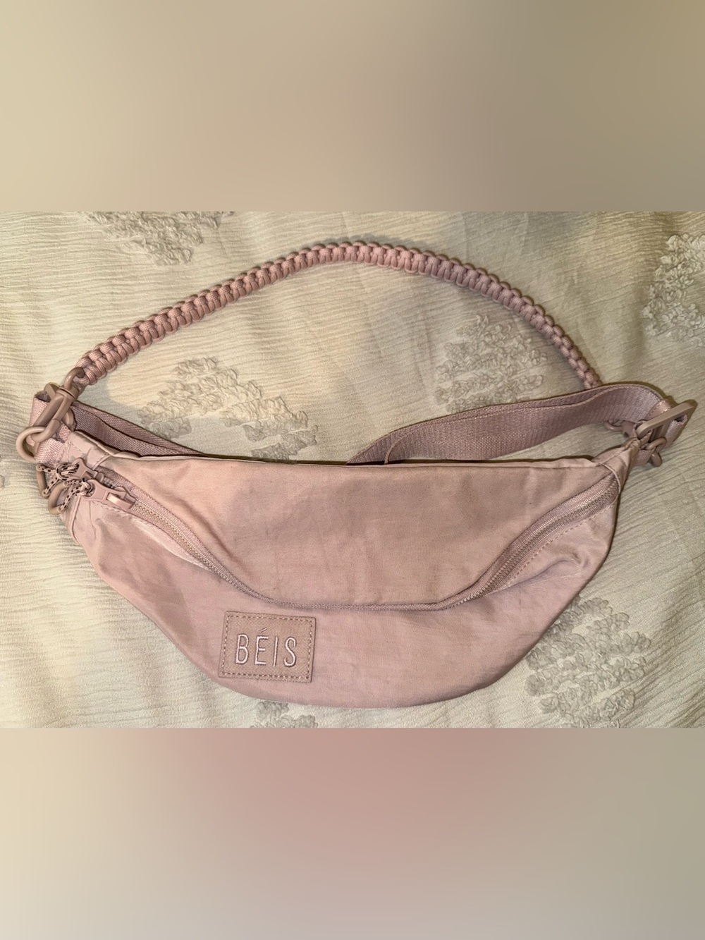 BEIS Dusty Pink Crossbody Belt Bag with braided strap EUC